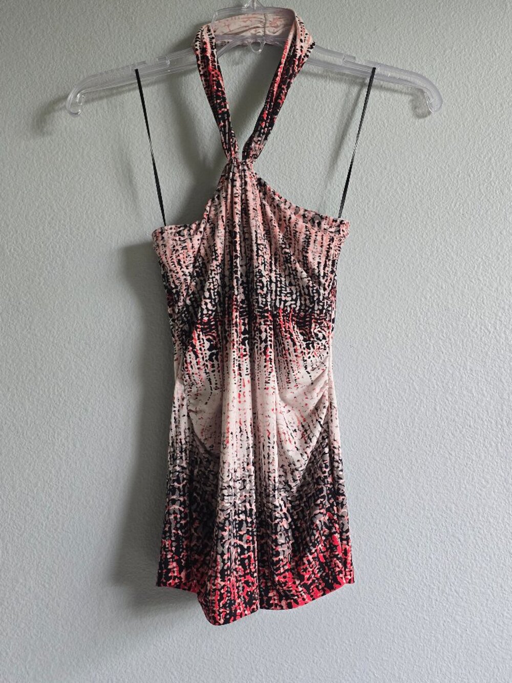 The Limited Red Black White Patterned Y2K Halter Top Size S